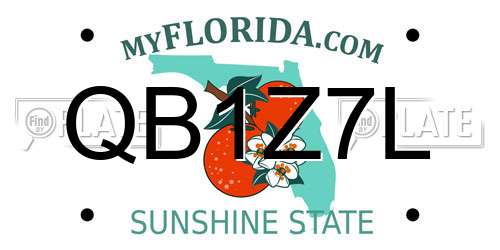 QB1Z7L Florida License Plate