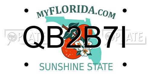 QB2B7I Florida License Plate