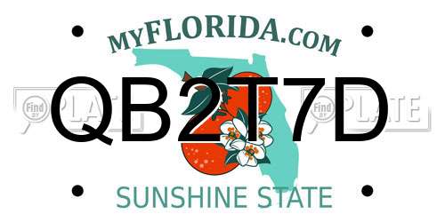 QB2T7D Florida License Plate