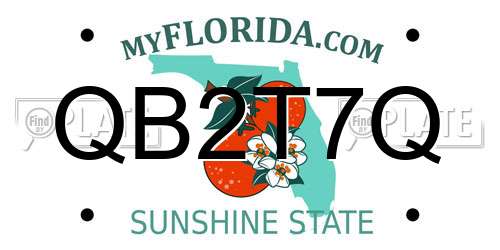QB2T7Q Florida License Plate