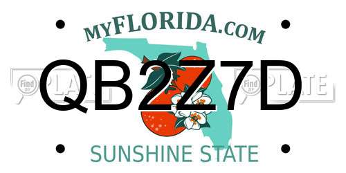 QB2Z7D Florida License Plate