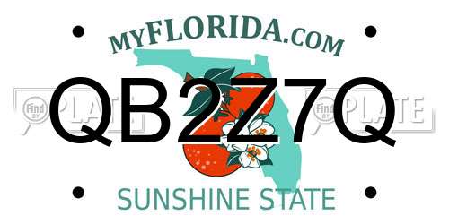 QB2Z7Q Florida License Plate