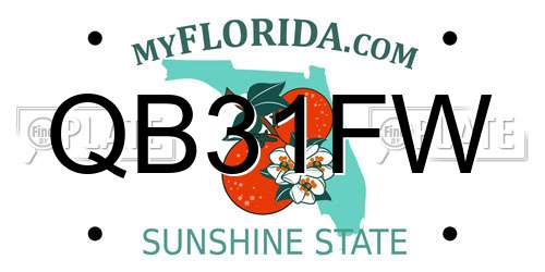 QB31FW Florida License Plate
