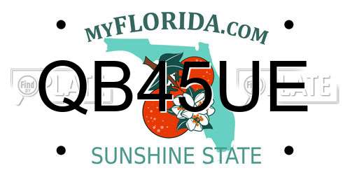 QB45UE Florida License Plate