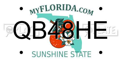 QB48HE Florida License Plate