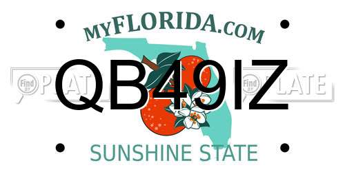 QB49IZ Florida License Plate