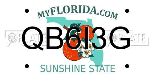 QB6I3G Florida License Plate