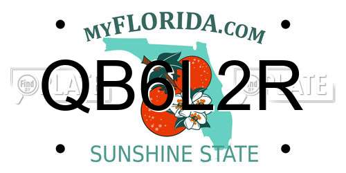 QB6L2R Florida License Plate