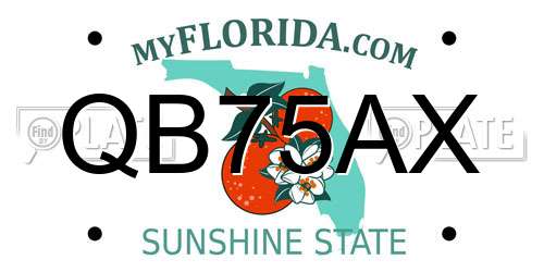 QB75AX Florida License Plate