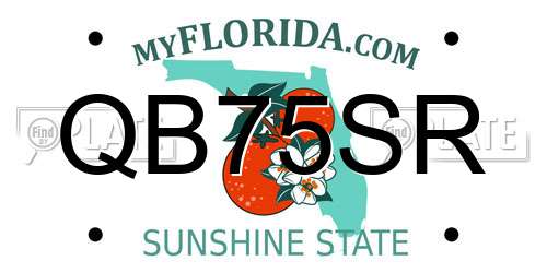 QB75SR Florida License Plate