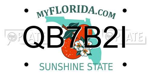 QB7B2I Florida License Plate