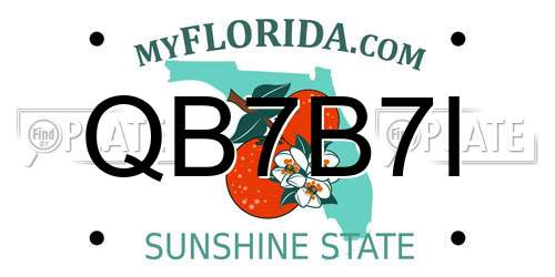 QB7B7I Florida License Plate