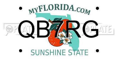 QB7RG Florida License Plate