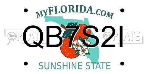 QB7S2I Florida License Plate