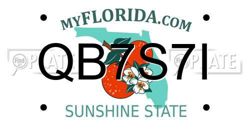 QB7S7I Florida License Plate
