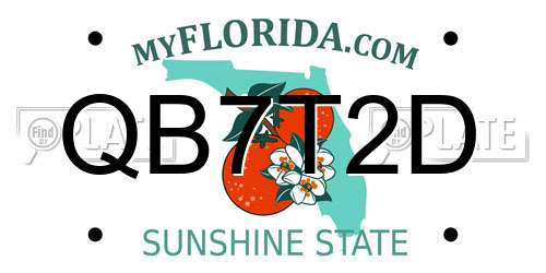 QB7T2D Florida License Plate