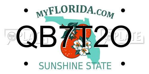 QB7T2O Florida License Plate