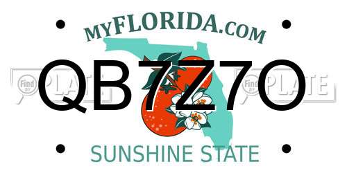 QB7Z7O Florida License Plate