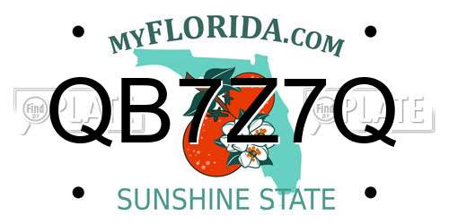 QB7Z7Q Florida License Plate