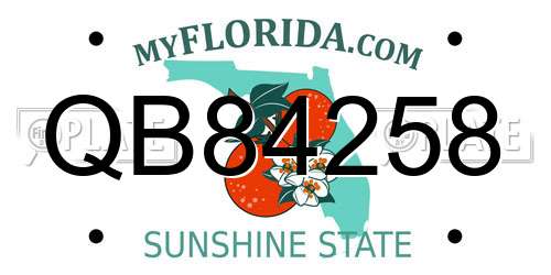 QB84258 Florida License Plate