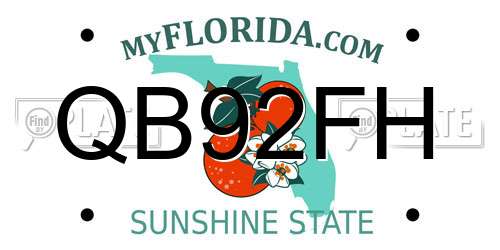 QB92FH Florida License Plate