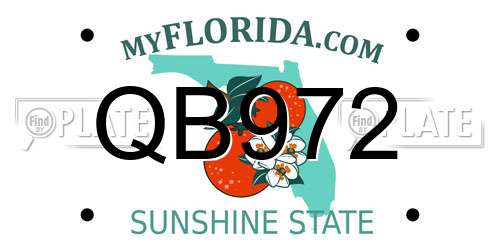 QB972 Florida License Plate