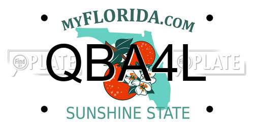 QBA4L Florida License Plate