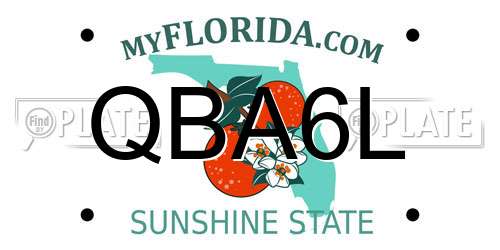 QBA6L Florida License Plate
