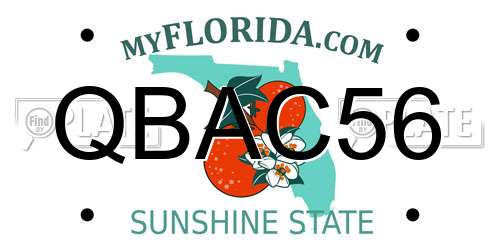 QBAC56 Florida License Plate