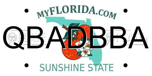 QBADBBA Florida License Plate