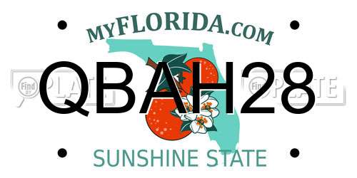 QBAH28 Florida License Plate