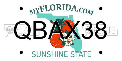 QBAX38 Florida License Plate