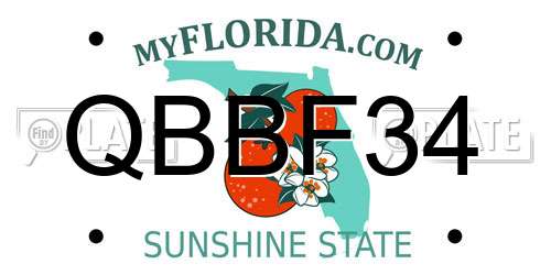 QBBF34 Florida License Plate
