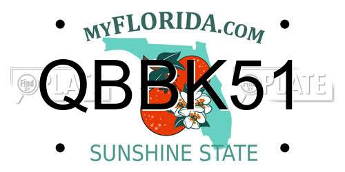 QBBK51 Florida License Plate