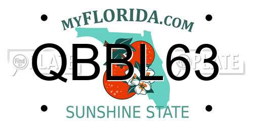 QBBL63 Florida License Plate