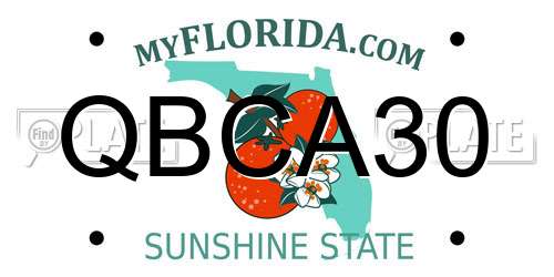 QBCA30 Florida License Plate