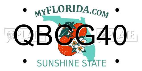 QBCG40 Florida License Plate