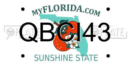 QBCI43 Florida License Plate