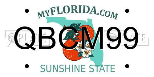 QBCM99 Florida License Plate
