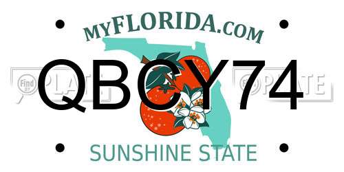QBCY74 Florida License Plate