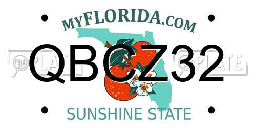 QBCZ32 Florida License Plate
