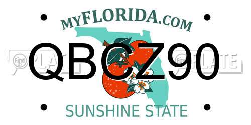 QBCZ90 Florida License Plate