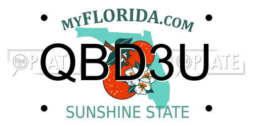 QBD3U Florida License Plate