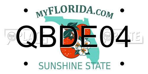 QBDE04 Florida License Plate