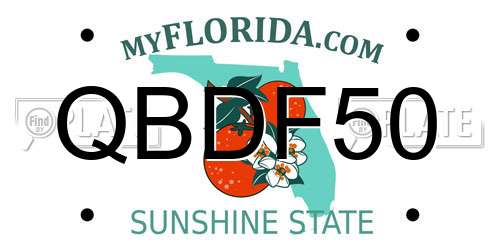 QBDF50 Florida License Plate