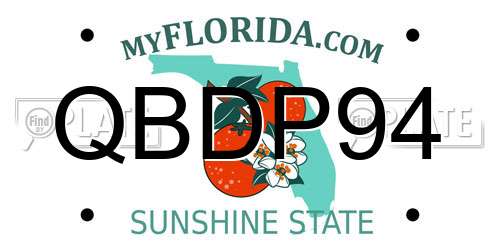 QBDP94 Florida License Plate