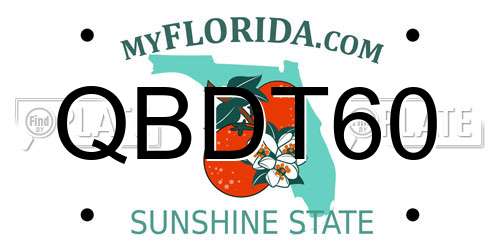 QBDT60 Florida License Plate