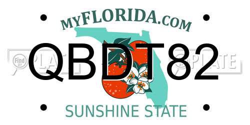 QBDT82 Florida License Plate