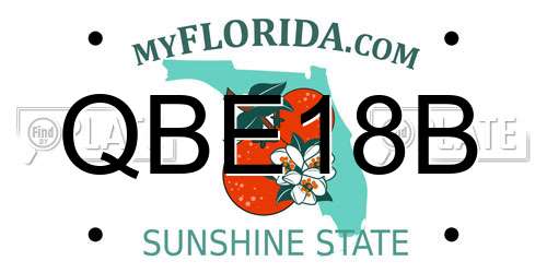 QBE18B Florida License Plate