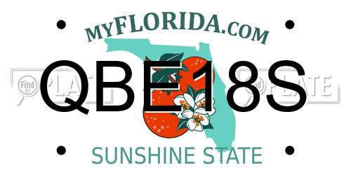 QBE18S Florida License Plate